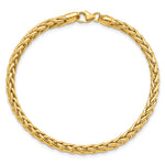 14k Yellow Gold Polished 4mm Fancy Wheat Link 7.5 inch Bracelet, view 4
