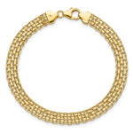 14k Yellow Gold Polished 6.2mm Fancy Bismark Link Bracelet, view 4 - 7.5 in