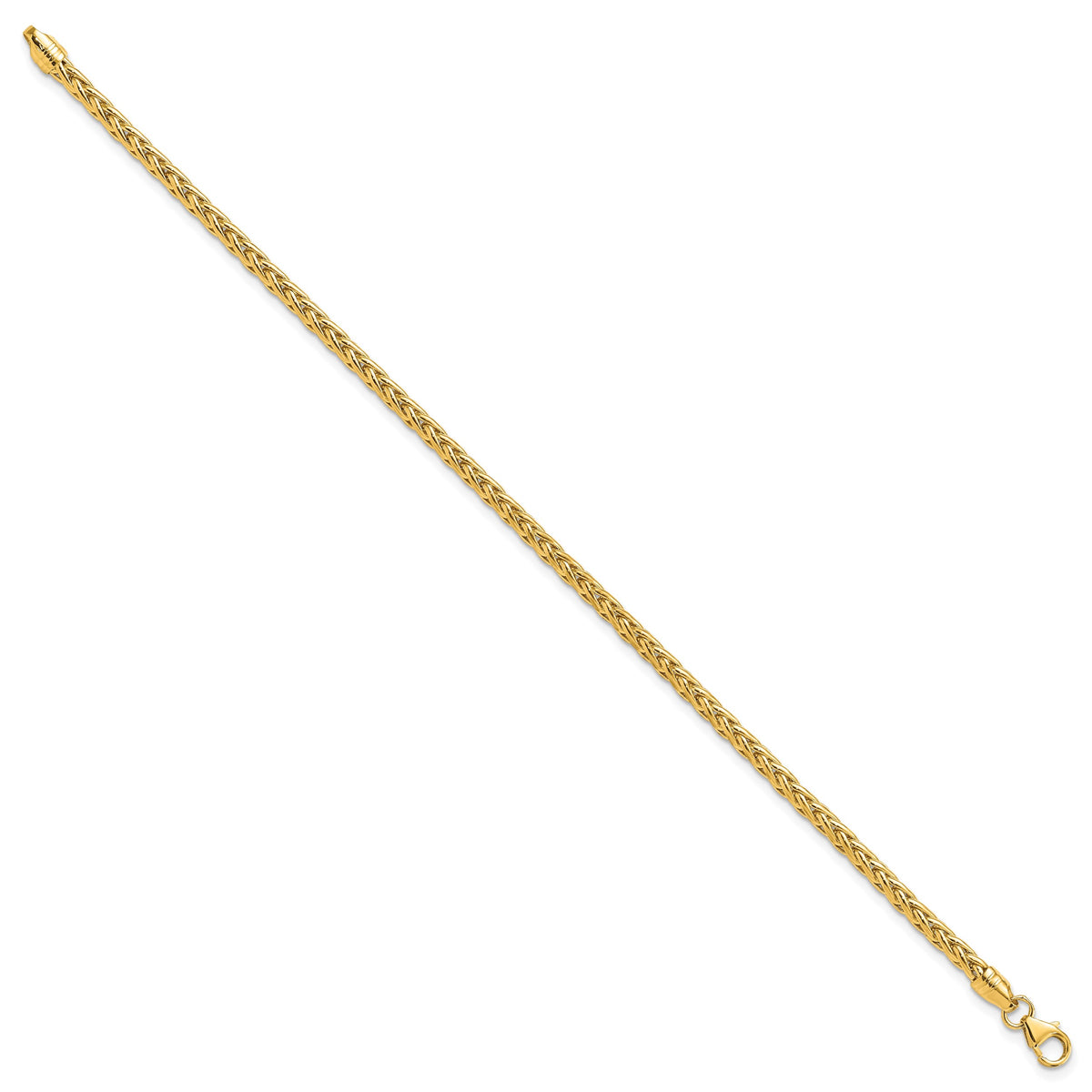 14k Yellow Gold Polished 3mm Fancy Braided Link 7.5 inch Bracelet, view 2