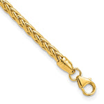 14k Yellow Gold Polished 3mm Fancy Braided Link 7.5 inch Bracelet