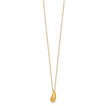 14k Yellow Gold Polished Puffed Teardrop Pendant 18 inch Necklace, view 2