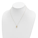 14k Yellow Gold Polished Puffed Teardrop Pendant 18 inch Necklace, shown on a neck form