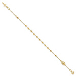 14k Yellow Gold Cross & Miraculous Medal Diamond-cut Bead Rosary Bracelet, 6-6.75 inch, view 2