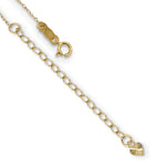 14k Yellow Gold Polished 2-Strand Diamond-cut Cross and Heart 16-18 inch Necklace, view 3