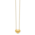 14k Yellow Gold Polished Puffed Heart 18 inch Necklace, view 2