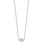 14k White Gold Polished Claddagh 17 inch Necklace, view 2