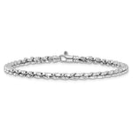 14k White Gold Polished 5mm Fancy Link 7.5 inch Bracelet, view 3