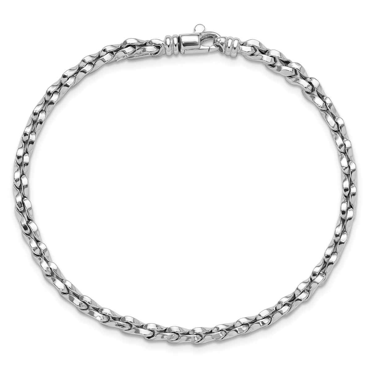 14k White Gold Polished 5mm Fancy Link 7.5 inch Bracelet, view 4
