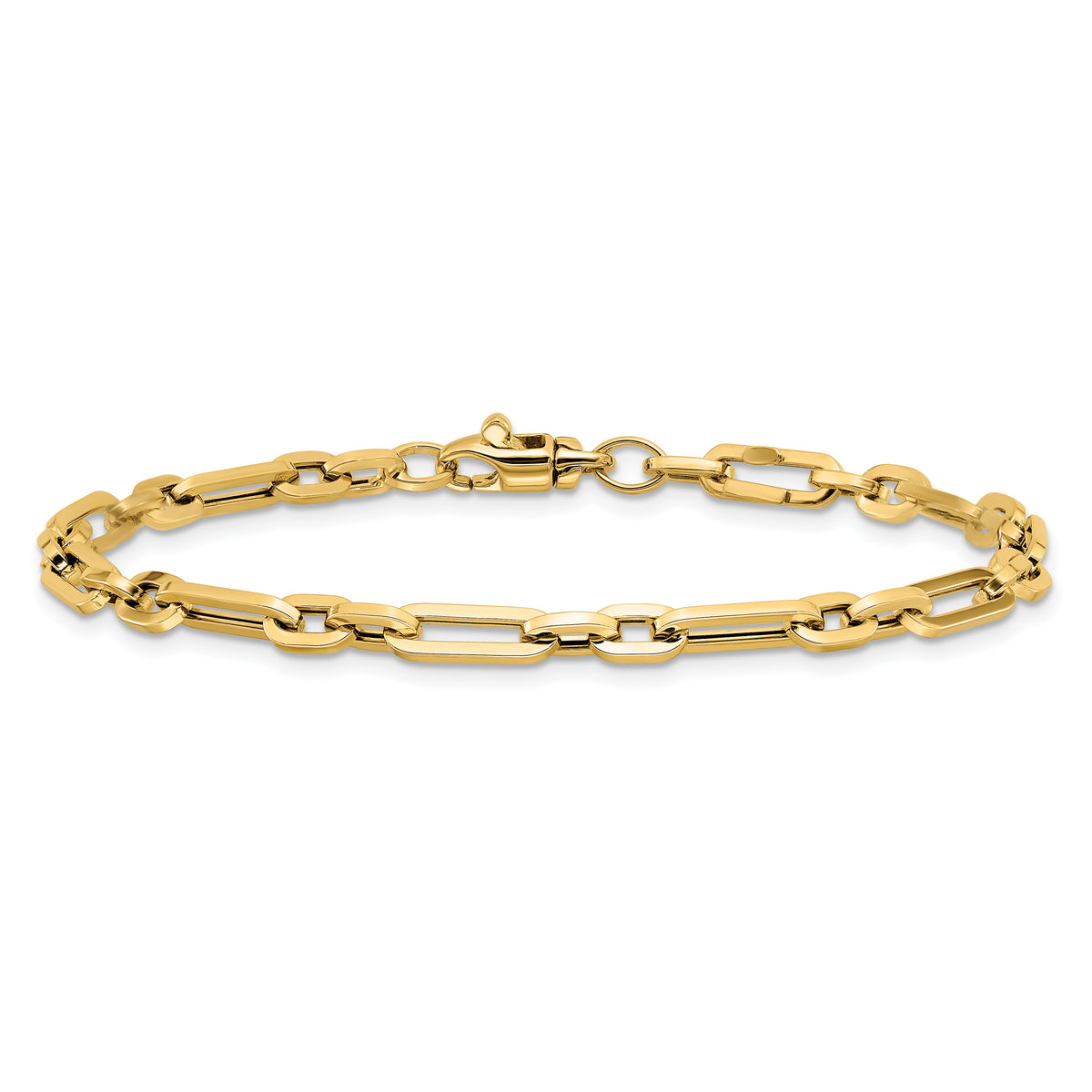 14k Yellow Gold Polished 5mm Fancy Link 7.5 inch Bracelet, view 3