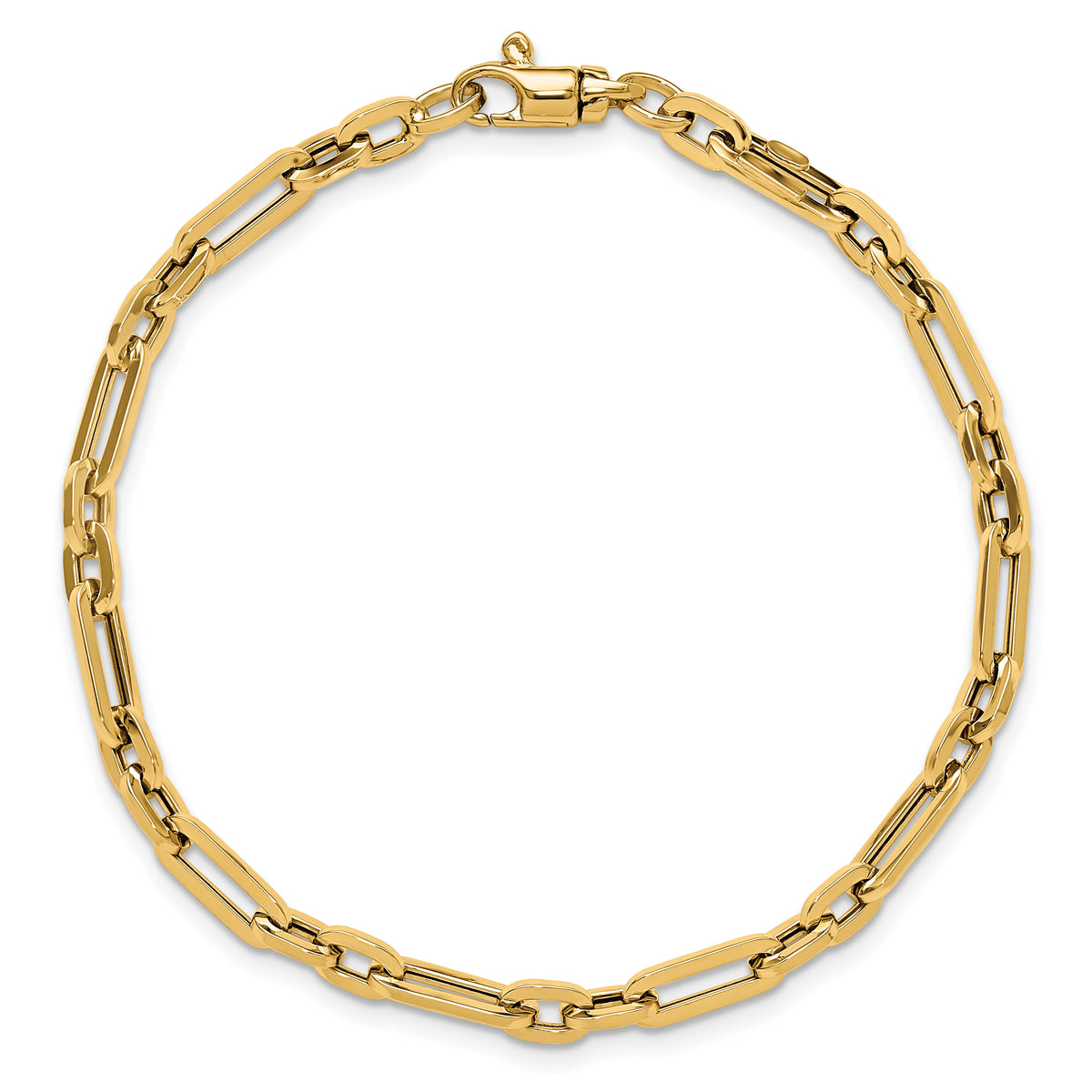 14k Yellow Gold Polished 5mm Fancy Link 7.5 inch Bracelet, view 4