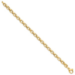 14k Yellow Gold Polished and Textured Fancy Link 7.5 inch Bracelet, view 2