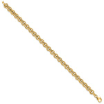 14k Yellow Gold Polished 6.5mm Fancy Rolo Link 7.75 inch Bracelet, view 2