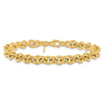 14k Yellow Gold Polished 6.5mm Fancy Rolo Link 7.75 inch Bracelet, view 3