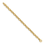 14k Yellow Gold Polished 6.75mm Fancy Cable Link 7.5 inch Bracelet, view 2