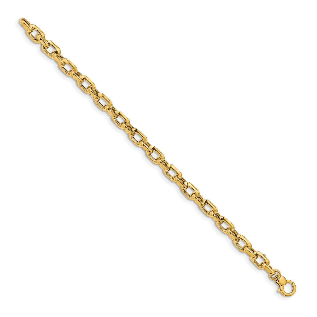14k Yellow Gold Polished 6.75mm Fancy Cable Link 7.5 inch Bracelet, view 2