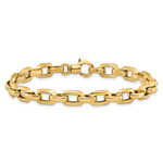 14k Yellow Gold Polished 6.75mm Fancy Cable Link 7.5 inch Bracelet, view 3