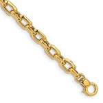 14k Yellow Gold Polished 6.75mm Fancy Cable Link 7.5 inch Bracelet