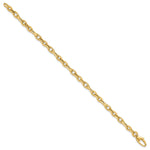 14k Yellow Gold Polished 5.2mm Fancy Cable Link 7.5 inch Bracelet, view 2