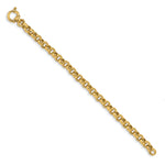 14k Yellow Gold Polished 7.5mm Fancy Rolo Link 7.5 inch Bracelet, view 2