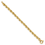 14k Yellow Gold Polished 7.9mm Fancy Knife-edge Rolo Link 8 inch Bracelet, view 2