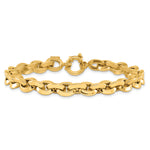 14k Yellow Gold Polished 7.9mm Fancy Knife-edge Rolo Link 8 inch Bracelet, view 3