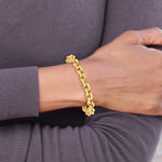 14k Yellow Gold Polished 7.9mm Fancy Knife-edge Rolo Link 8 inch Bracelet, view 6