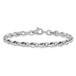 14k White Gold Polished Fancy Link 7.5 inch Bracelet, view 3
