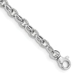 14k White Gold Polished Fancy Link 7.5 inch Bracelet