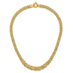 14k Yellow Gold Fancy Graduated 7-12mm Flat Byzantine 17.5 inch Necklace, view 5