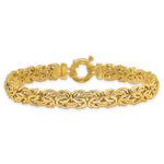 14k Yellow Gold Fancy 8mm Flat Byzantine 7.5 inch Bracelet, view 3