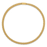 14k Yellow Gold 4mm Fancy Woven Mesh Slip-on Stretch Bracelet, view 2