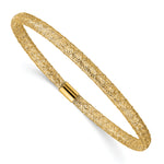 14k Yellow Gold 4mm Fancy Woven Mesh Slip-on Stretch Bracelet