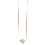 14k Yellow Gold CZ Butterflies and Star 18-20 inch Necklace, view 2