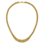 14k Yellow Gold Graduated 7-10mm Fancy Byzantine 17.25 inch Necklace, view 5
