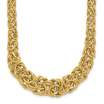 14k Yellow Gold Graduated 7-10mm Fancy Byzantine 17.25 inch Necklace