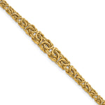 14k Yellow Gold Graduated 7-10mm Fancy Byzantine 7.25 inch Bracelet