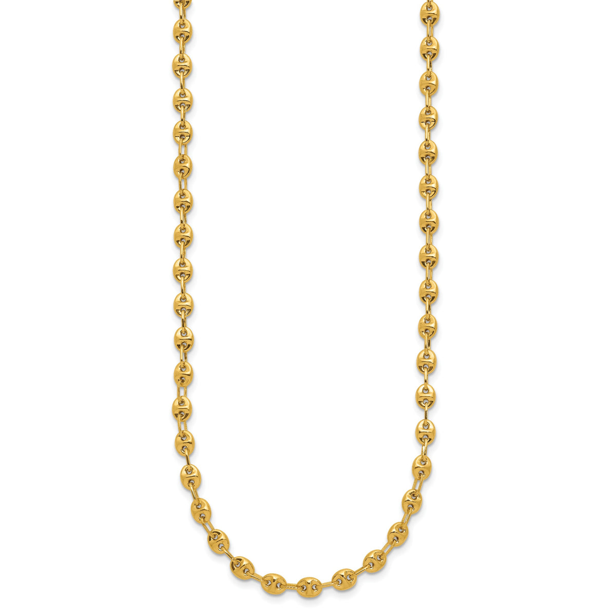 14k Yellow Gold Polished 4.5mm Fancy Link 18 inch Necklace, view 2