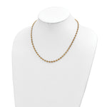 14k Yellow Gold Polished 4.5mm Fancy Link 18 inch Necklace, shown on a neck form