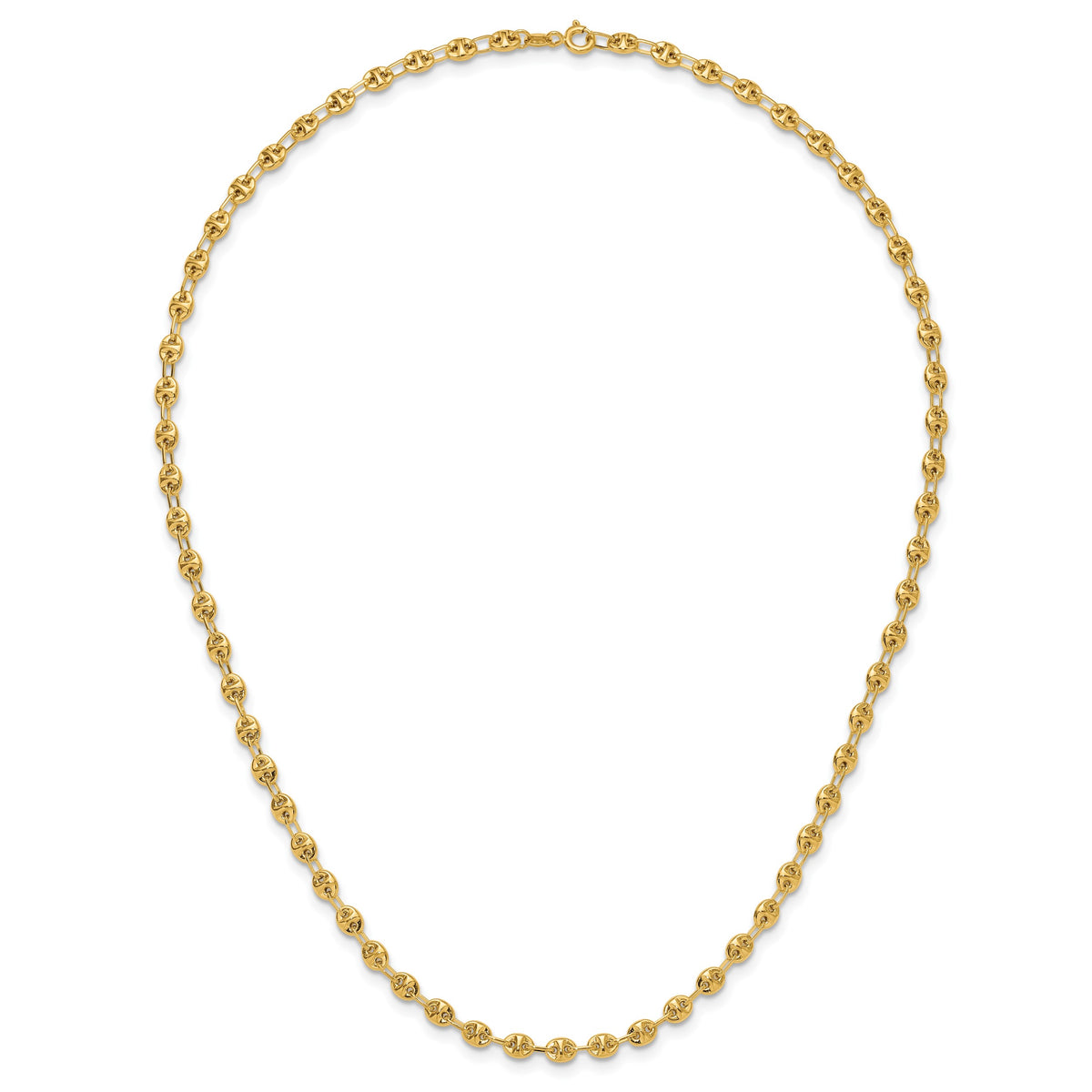 14k Yellow Gold Polished 4.5mm Fancy Link 18 inch Necklace, view 5