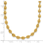 14k Yellow Gold Polished 4.5mm Fancy Link 18 inch Necklace, shown with a ruler for scale