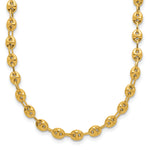 14k Yellow Gold Polished 4.5mm Fancy Link 18 inch Necklace