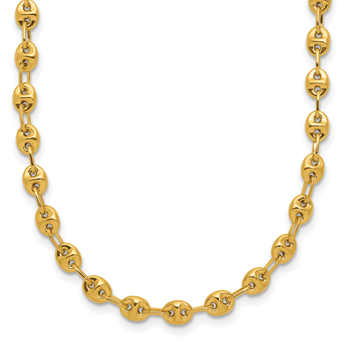 14k Yellow Gold Polished 4.5mm Fancy Link 18 inch Necklace