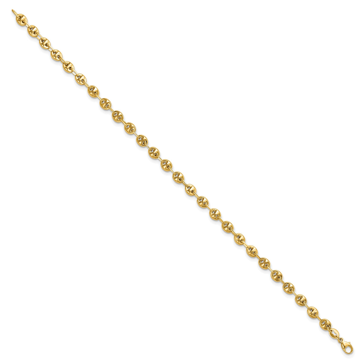 14k Yellow Gold Polished 4mm Fancy Link 7.5 inch Bracelet, view 2
