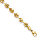 14k Yellow Gold Polished 4mm Fancy Link 7.5 inch Bracelet