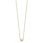 14k Gold Polished Heart Necklace, view 2 - 14k Yellow Gold