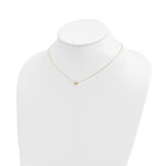 14k Gold Polished Heart Necklace, shown on a neck form - 14k Yellow Gold