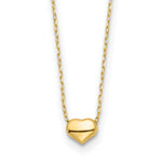 14k Gold Polished Heart Necklace - 14k Yellow Gold