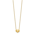 14k Yellow Gold Polished Puffed Heart Pendant 16.5 inch Necklace, view 2
