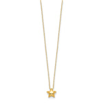 14k Polished Puffed Star Pendant 16.5 inch Necklace