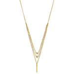 14K Three Strand Diamond-cut Bead/Star/Bar 18 inch Necklace